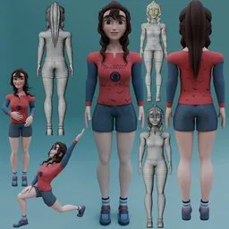 Girl Character Rigged