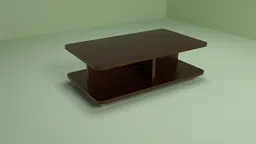 3D rendered model of a minimalist coffee table design compatible with Blender software