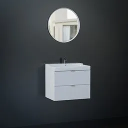 Bathroom closet with sink and mirror