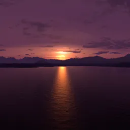 Purple Large Sun Sunset