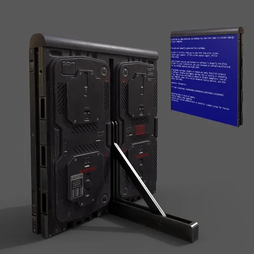 Highly detailed Blender 3D model of an arena LED screen display with support structure, showcasing rear components.