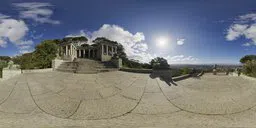 Panoramic HDR image of sunlit Rhodes Memorial steps and architecture for lighting 3D scenes.