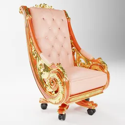 "Get the perfect office chair for your management needs with this 3D model in Blender 3D. Featuring easy color customization and wheels, this chair is perfect for any workspace. Designed by Meredith Garniss, inspired by the Rococo style and boasting a teal and orange color palette, it's both stylish and functional."