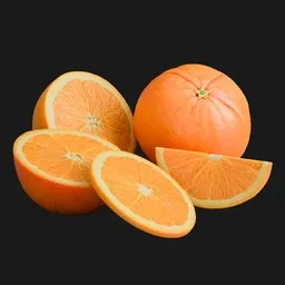 Fresh Orange Slices 3D Model