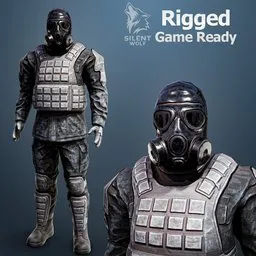 Hazard Zone Soldier Rigged Animated