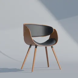 Modern Wooden Chair with Leather Cushion