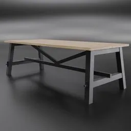 Large Industrial Style Dining Table