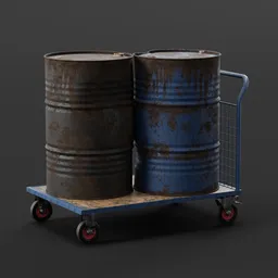Trolley with barrels