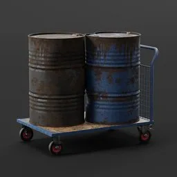 Trolley with barrels