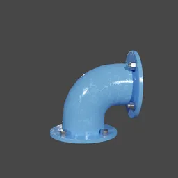 90° flanged pipe curve