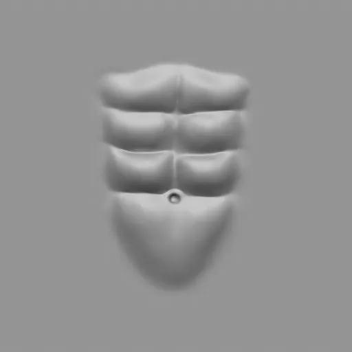 ER_Muscle brush 36 for 3D sculpting on Blender, specialized in creating detailed male torso anatomy.
