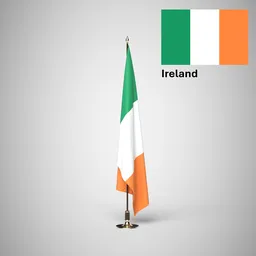 Ireland Ceremonial flag on stand