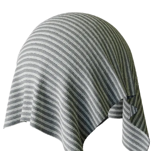 Gray and White Striped Knit Fabric