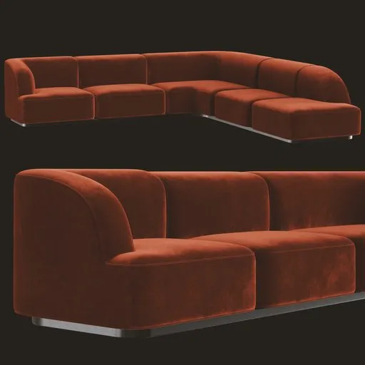 Modern 3D modeled David Sofa with tailored silhouette, continuous lines, and deep seating crafted for comfort in Blender.