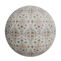 Mughal style floral wallpaper