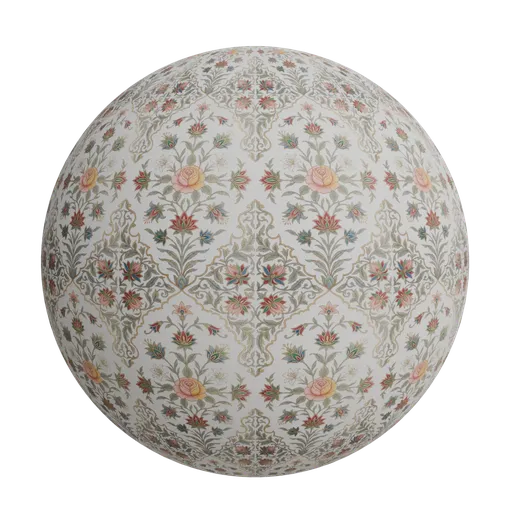 Mughal style floral wallpaper