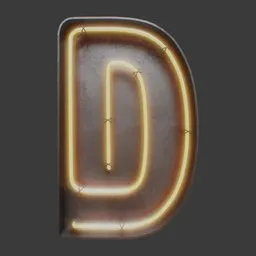 Neon Letter D