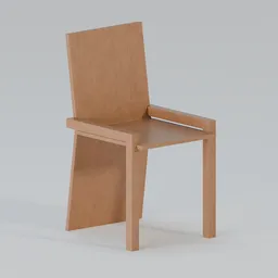 Lowpoly wooden chair