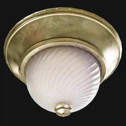 Flush Mount Gold Ceiling Lamp