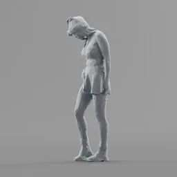 Lowpoly Christmas Girl