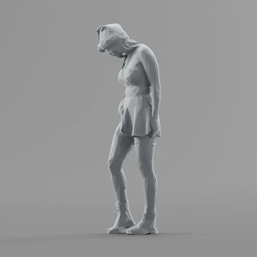 Lowpoly Christmas Girl