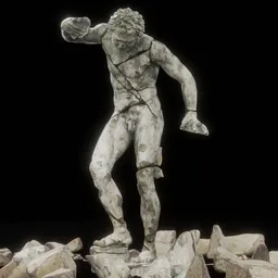 statue of Dancing satyr damaged dmg