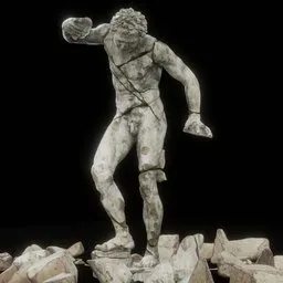 statue of Dancing satyr damaged dmg