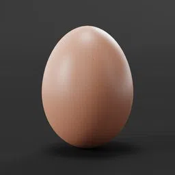 Realistic brown egg 3D model with seamless textures, ideal for Blender renderings and CGI projects.