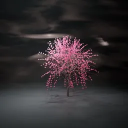 Minimalist Pink Tree in Motion Blur