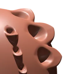 3D model sculpted with Cat's Ear Scoop Shape brush for nuanced geometric detailing in Blender.