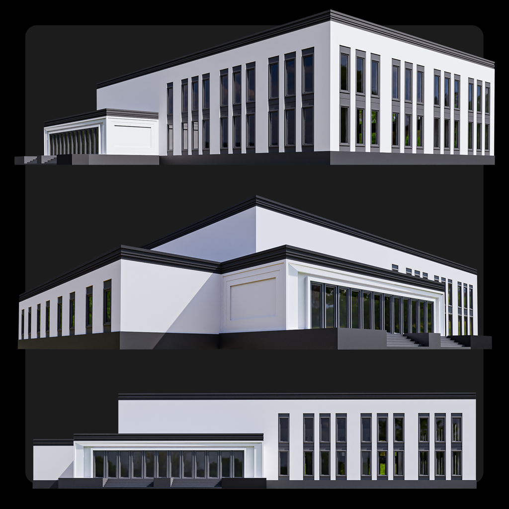 Assembly Hall Building | FREE Commercial Buildings Models | BlenderKit