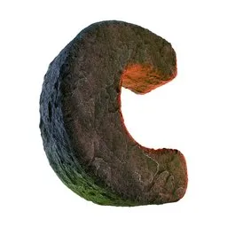 C Letter of Alphabet Stone Carved