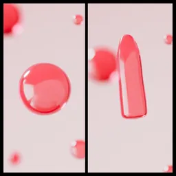 Water drop changin in lipstick