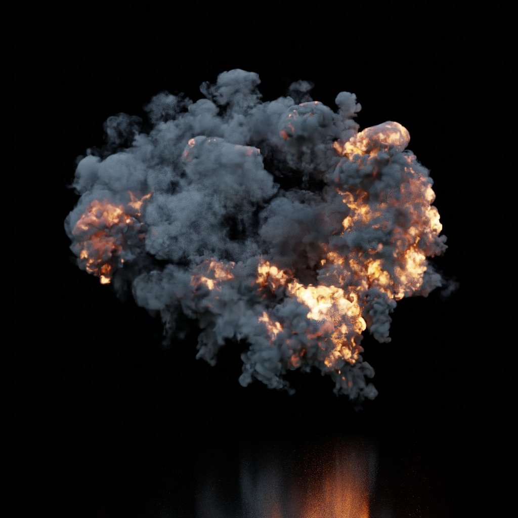 Aerial Explosion Static | FREE Simulations models | BlenderKit