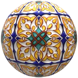 Golden Lotus Ceramic Tile