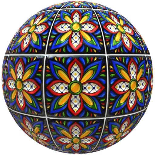 Seamless PBR Mexican ceramic tile texture with adjustable settings for Blender 3D materials.