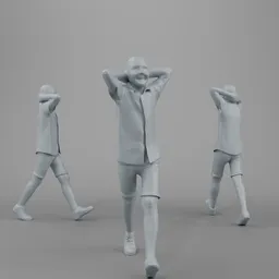 🏖️ Low-Poly Summer Stroll boy – Stylized 3D character