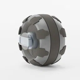 Detailed 3D model of a rover wheel with internal drive, designed for Blender, showing connection to suspension.
