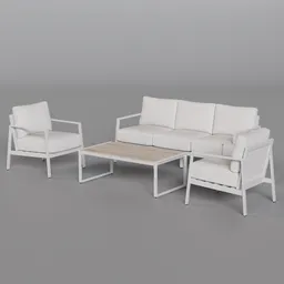 White outdoor sofa set
