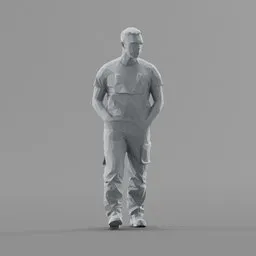 Lowpoly Construction Worker Walking