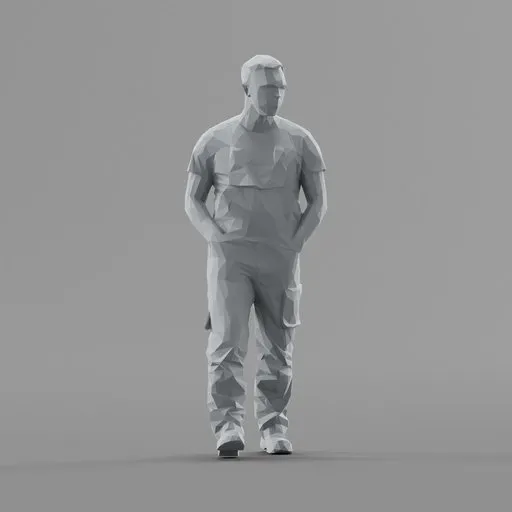 Lowpoly Construction Worker Walking