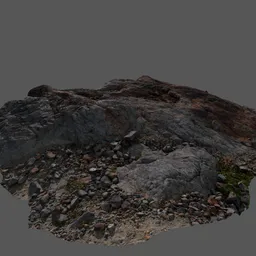Highly detailed 3D scanned rocky mountain terrain model for Blender.