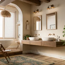 Wabi Sabi Double Vanity Bathroom