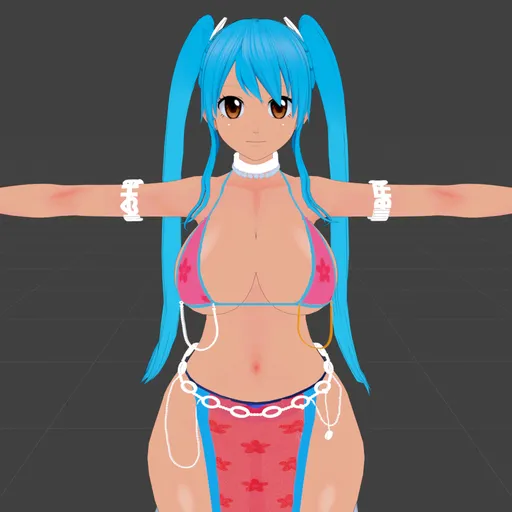 Anime-style 3D model rigged for animation with expressive facial shape keys and clean topology, optimized for Blender.