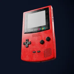 Detailed 3D model of a red portable gaming device with button controls and screen, ideal for Blender projects.