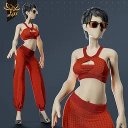 Chic Female Character | Hair Cards