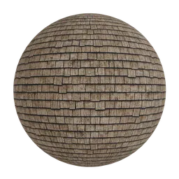 Weathered brown wood shingles
