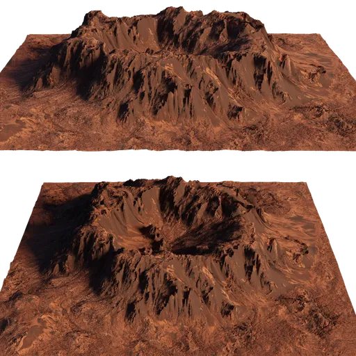 Detailed 3D mountain model with realistic textures for Blender rendering and landscape design.