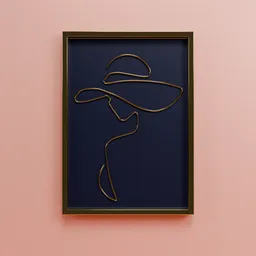 Side view woman picture frame