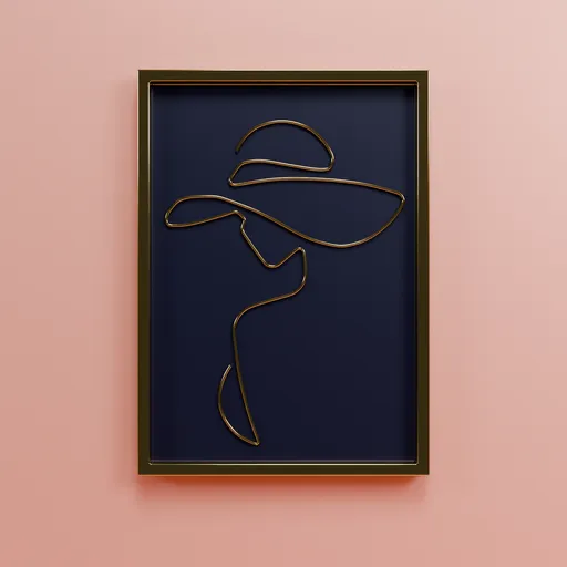 Side view woman picture frame